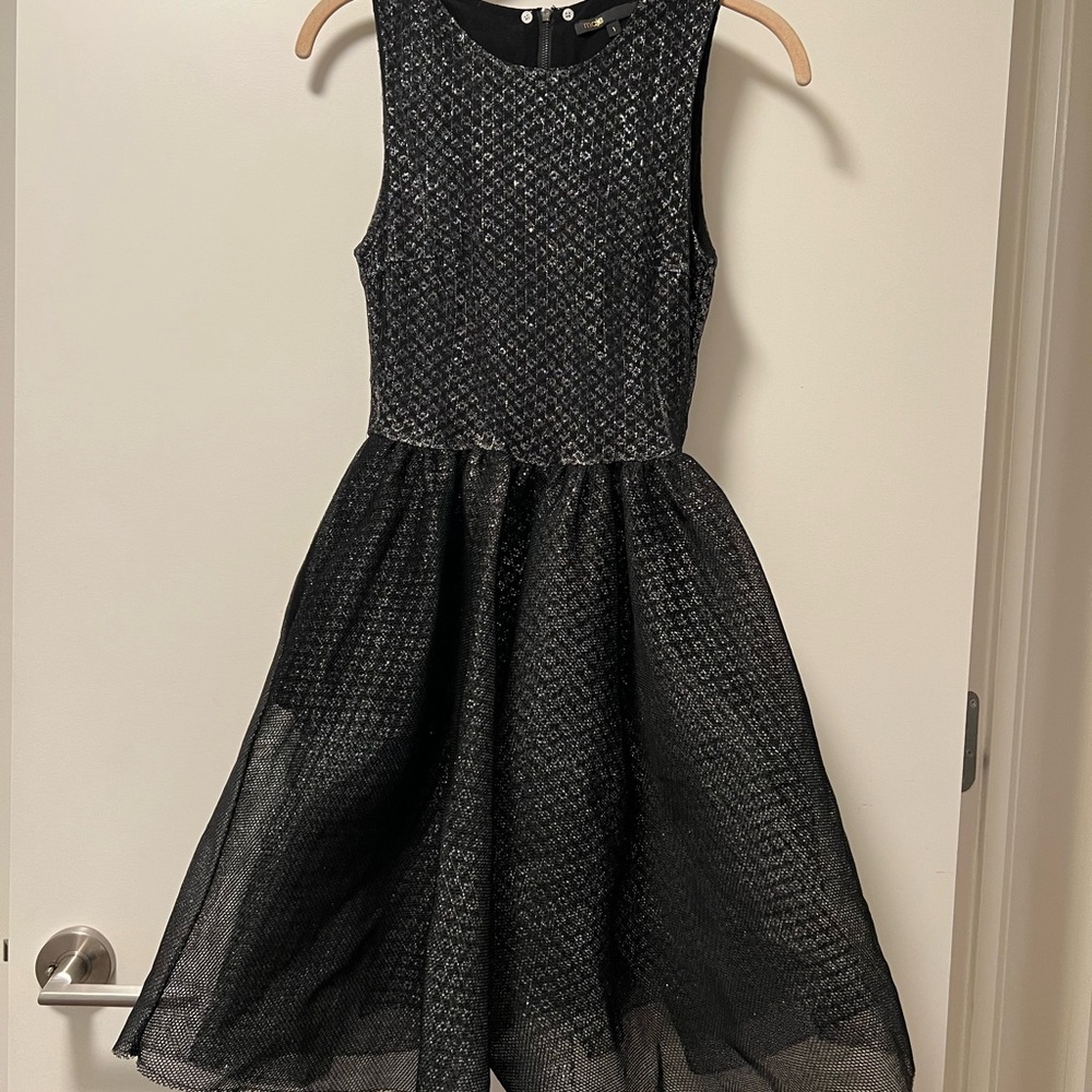 Maje Black Textured Womens Dress